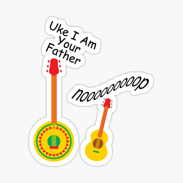 Vista previa del artículo con la obra «Pegatina Uke Soy tu padre Etiqueta engomada de los amantes de la guitarra Regalo divertido del músico Pegatina», diseñado y vendido por Achrafilla1.