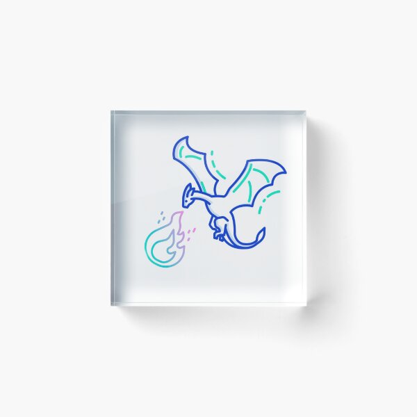 Item preview, A dragon spewing winter blue fire designed and sold by Custom Shop.