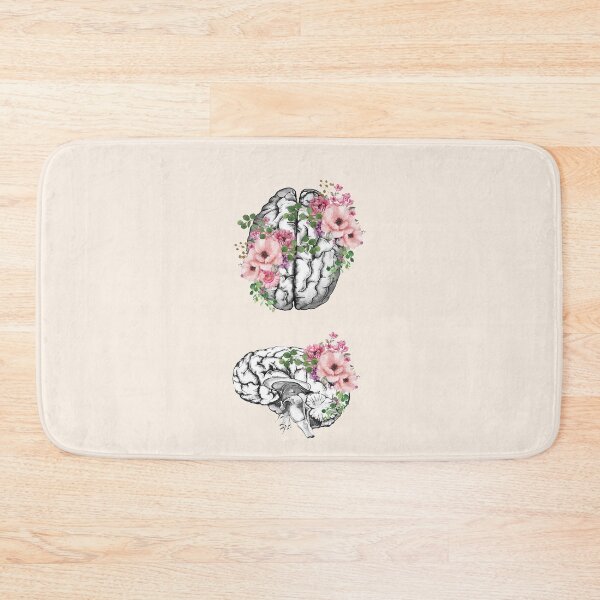 Item preview, Brain with roses, plant lovers, front and side brain, watercolor designed and sold by Collagedream.