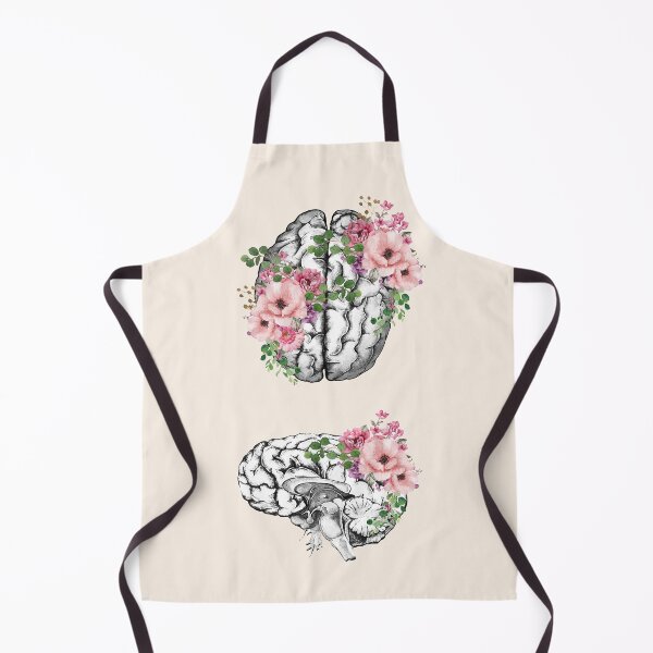Item preview, Brain with roses, plant lovers, front and side brain, watercolor designed and sold by Collagedream.