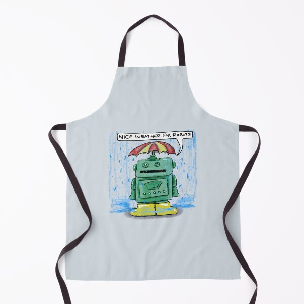 Item preview, Little Green Robot Likes The Rain: daily doodle design designed and sold by Hannah's  Doodles.