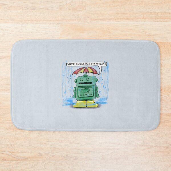 Item preview, Little Green Robot Likes The Rain: daily doodle design designed and sold by Hannah's  Doodles.