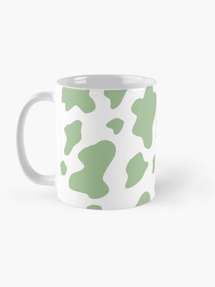 Sage Green Cow Print Aesthetic Pattern Coffee Mug