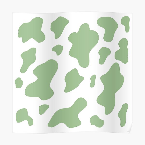 "Sage Green Cow Print" Poster for Sale by moxsto Redbubble