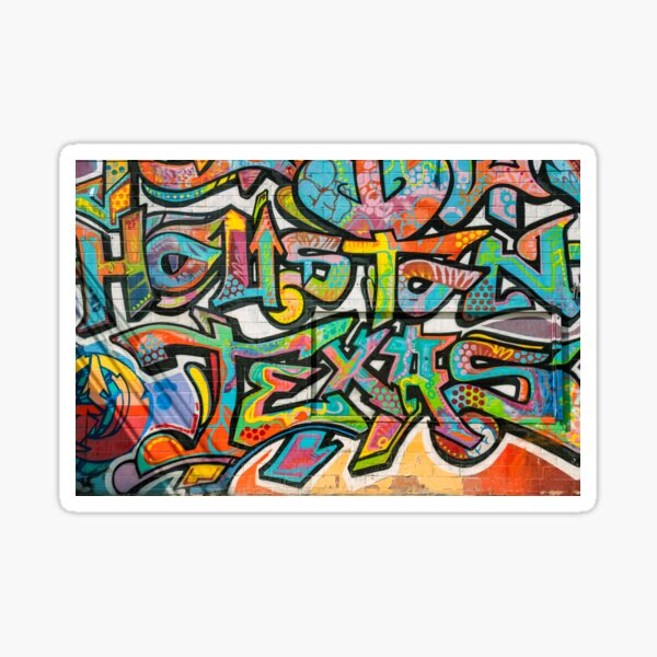 Houston Astros H Logo Star Background Crush City & Graffiti Scene Die-cut  MAGNET 