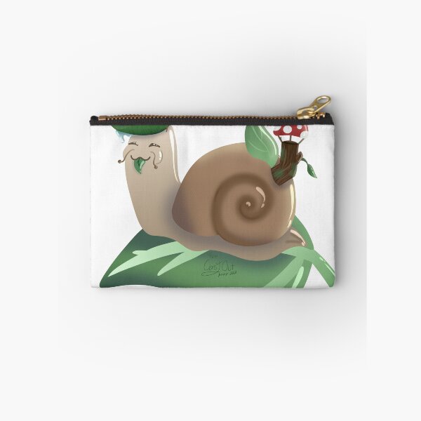 Item preview, cute snail on leaf designed and sold by CastOutArtist.
