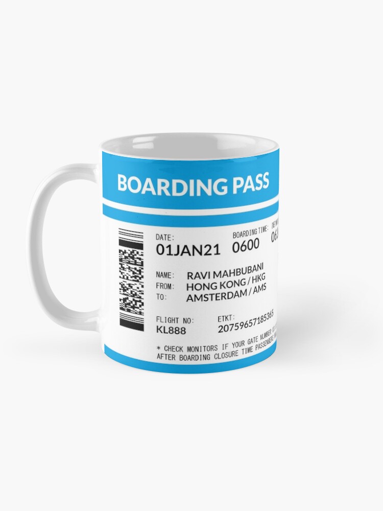 Alternate view of Boarding Pass 4000x1660 KL4 Mug