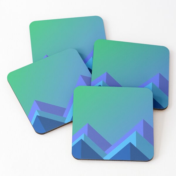 Item preview, Blue Shaded Mountains in Gradient Blue Green Sky designed and sold by ShaunSandhu.