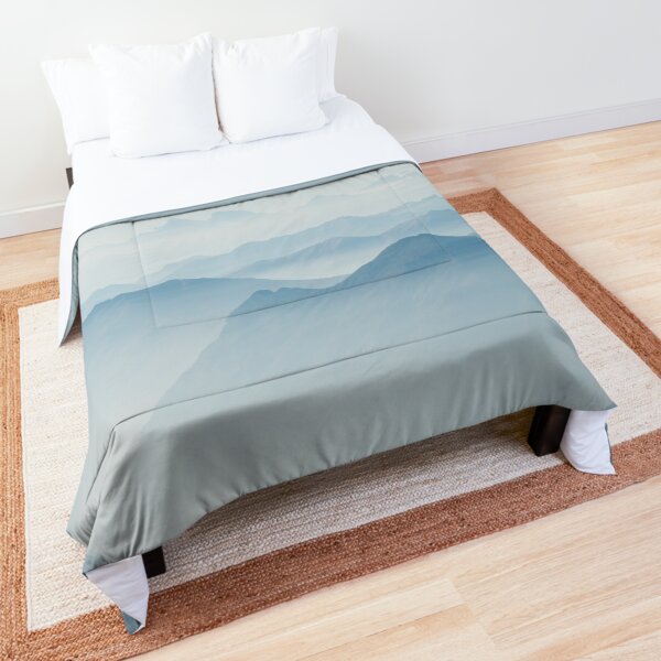 Beautiful Blue Morning Sunrise Mountains For Nature Lover And I Love Mountain sunset Comforter