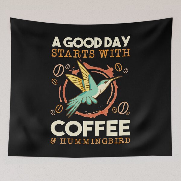Item preview, A Good Day Starts With Coffee And Hummingbird Coffee Bean Café Caffeine Bird Specie Collector Fly Wing Collection designed and sold by shirti.