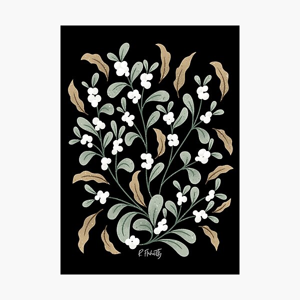 Item preview, Snowberry Botanical | Black designed and sold by RebeccaFlaherty.