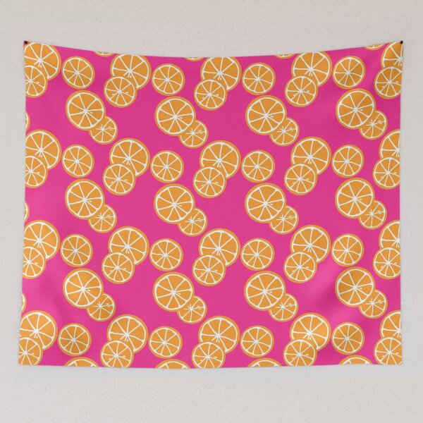 Item preview, Oranges slices on pink designed and sold by Feeling Artsy.
