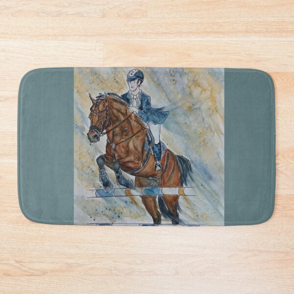Item preview, Show jumping watercolor painting designed and sold by horseaddicted.