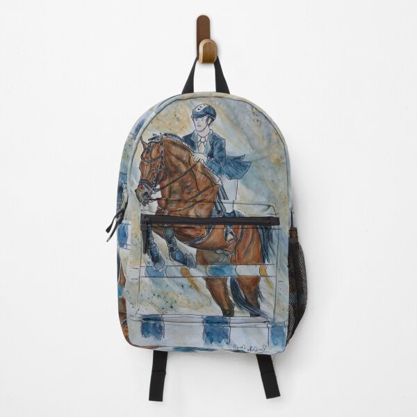 Item preview, Show jumping watercolor painting designed and sold by horseaddicted.