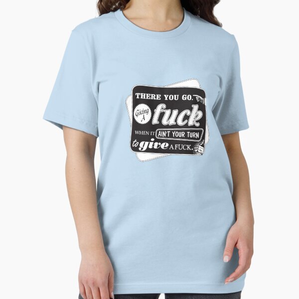 "Ain't Your Turn to Give a Fuck" - The Wire quote in a funny vintage design; black and white (Dark) Essential T-Shirt