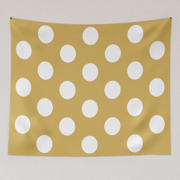 Item preview, Large WHITE & GOLD POLKA DOTS designed and sold by RachelMacht.