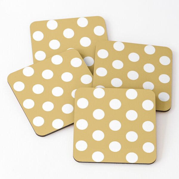 Item preview, Large WHITE & GOLD POLKA DOTS designed and sold by RachelMacht.