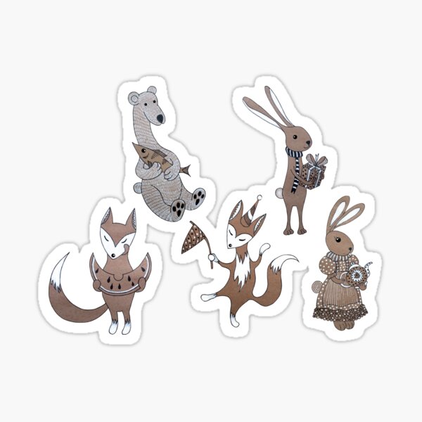 "rabbits" Sticker for Sale by fras77 | Redbubble