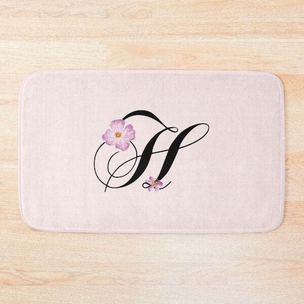 Item preview, Monogram H with Pink Flowers designed and sold by stickersworld31.