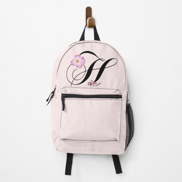 Item preview, Monogram H with Pink Flowers designed and sold by stickersworld31.
