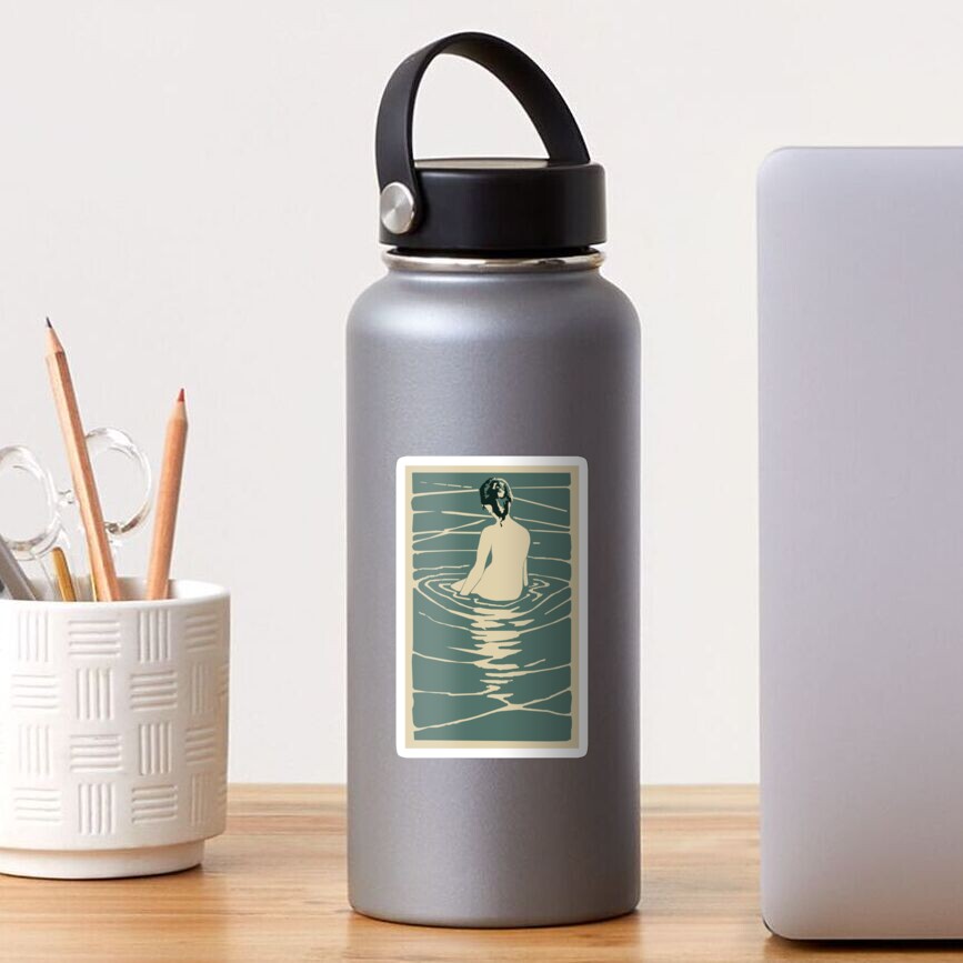 Neutral Mid century Design Water Bottle by PAINTxPRINT