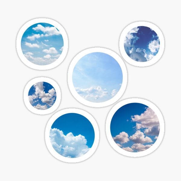 Blue cloud photo bubbles Sticker