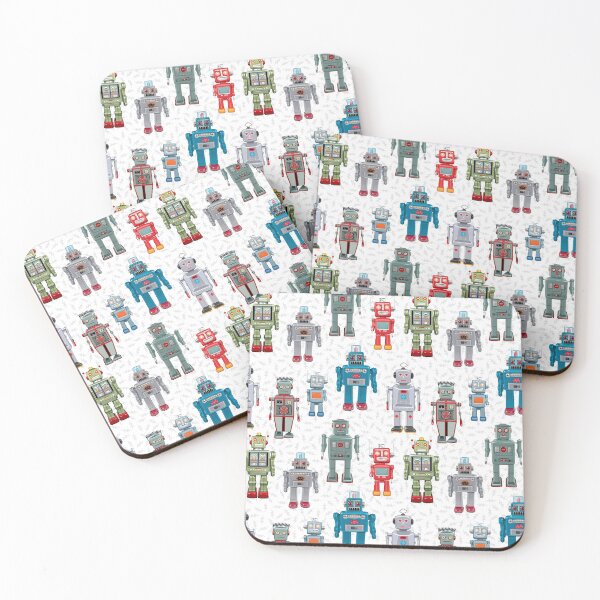 Item preview, Vintage Toy Robots on White, Atomic Collectible Robots designed and sold by theodoredesign.