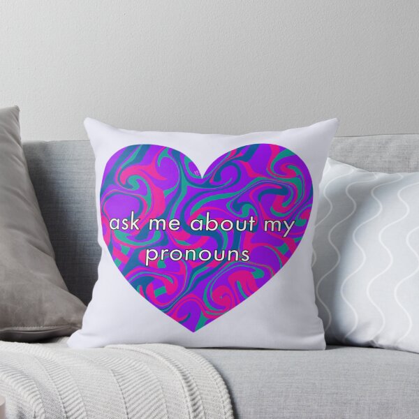 Item preview, “Ask Me About My Pronouns” Pronouns Heart  designed and sold by Mickey Kyan.