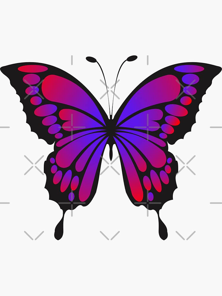 purple red cute butterfly Sticker for Sale by Ibrahim97