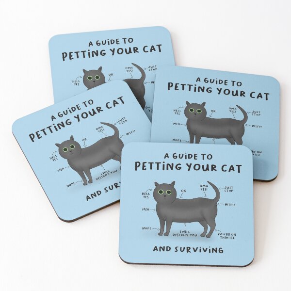 Item preview, Guide to Petting Your Cat - Funny Cat - Blue designed and sold by Kittys-Art.