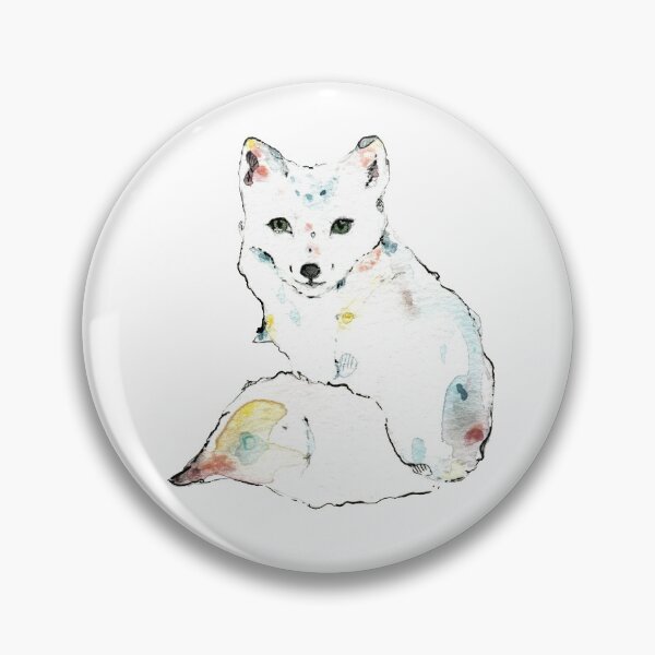 Item preview, Arctic fox watercolor illustration designed and sold by lineosa.