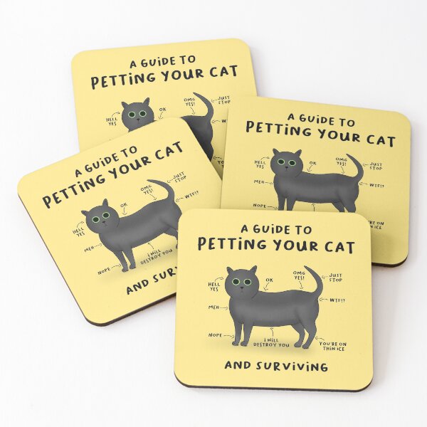 Item preview, Guide to Petting Your Cat - Funny Cat - Yellow designed and sold by Kittys-Art.