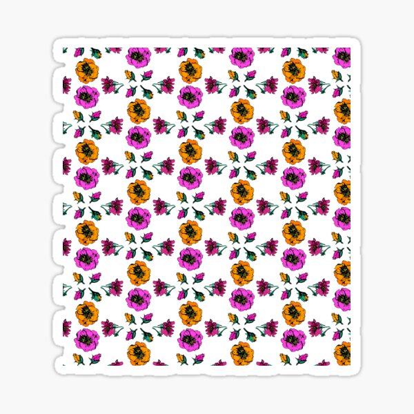 Pink, Yellow and Red Roses Print Sticker
