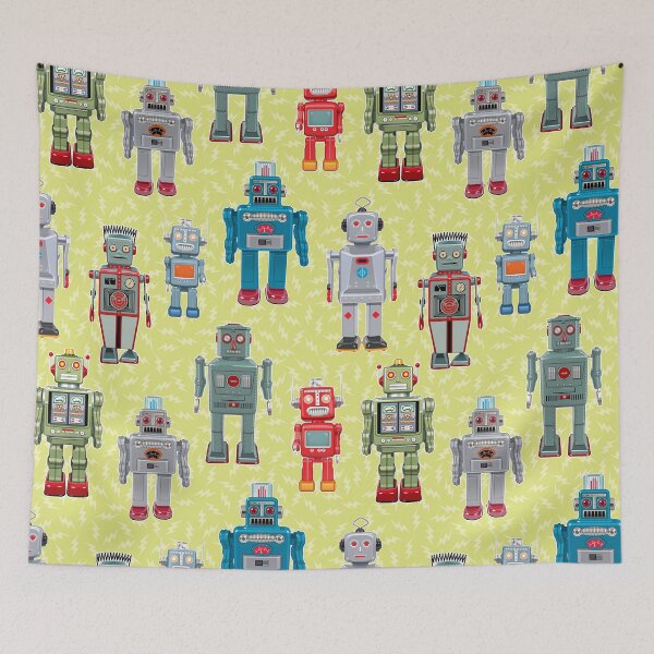 Item preview, Vintage Toy Robots, Atomic Collectible Robots on Green designed and sold by theodoredesign.