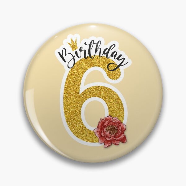 Aperçu de l'œuvre Paillettes dorées avec pivoine rouge rose anniversaire fille 6 ans jaune créée et vendue par Between Clouds.