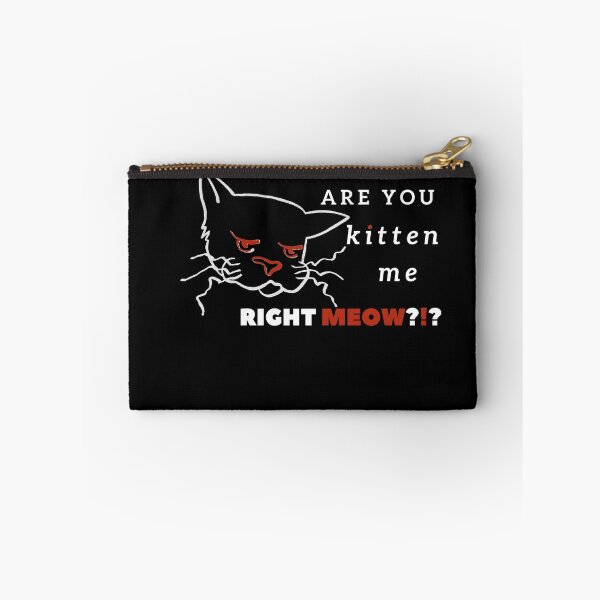 Item preview, Are you Kitten me right Meow? funny cat white  red designed and sold by Canvasvendetta.