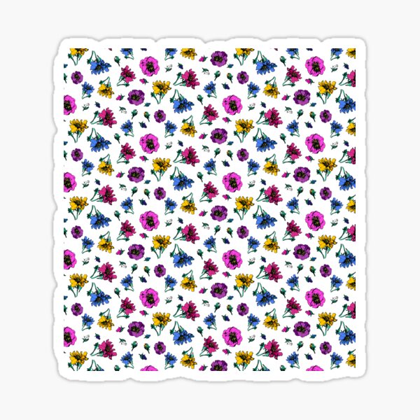 Colorful Ditsy Roses Sticker