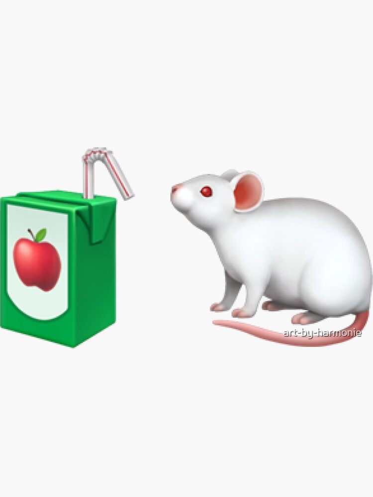 "Mouse and Apple Juice Emoji Combination" Sticker by artbyharmonie