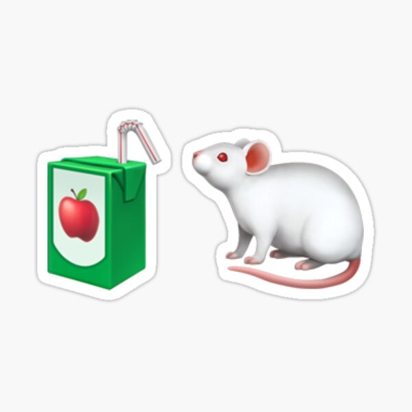 "Mouse and Apple Juice Emoji Combination" Sticker by artbyharmonie