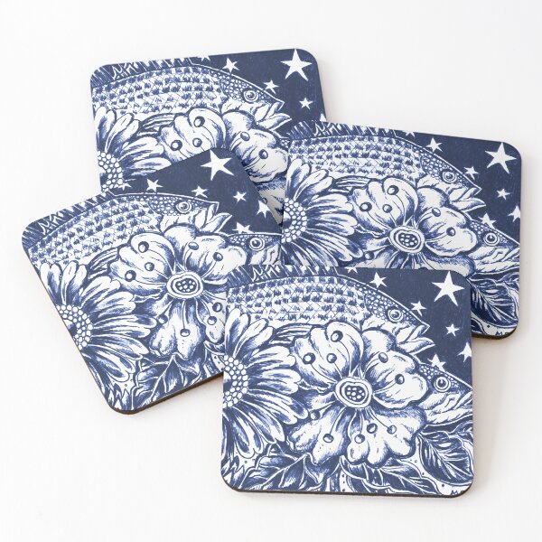 Item preview, Flowers, Fish and Stars At Midnight Drawing designed and sold by Michelebuttons.