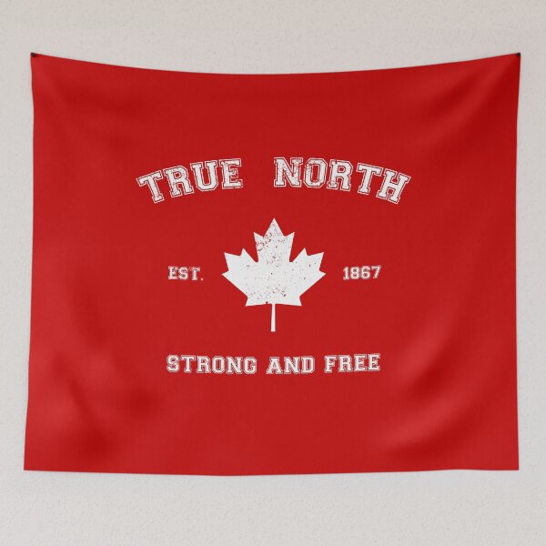 Item preview, True North Strong And Free Vintage - White on Red designed and sold by BoredGames.