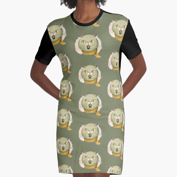 Hysterical cat Graphic T-Shirt Dress