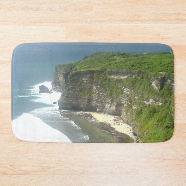 Item preview, natural landscape ocean, waves, mountains with greenery above them blue sky designed and sold by nataliavavilina.