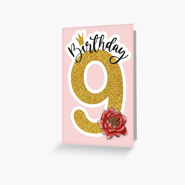 Cartes De Vœux Sur Le Theme Anniversaire De 9 Ans Redbubble