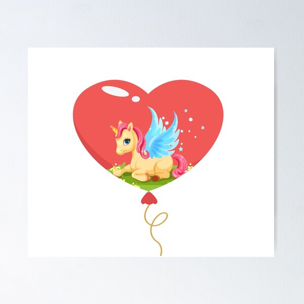 Item preview, Amazing Baby Unicorn in a Valentine's Day Balloon designed and sold by Dirrastore.