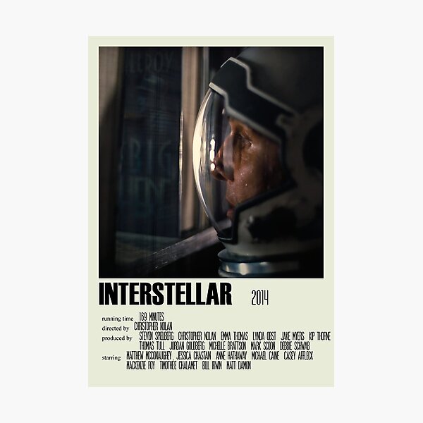 Interstellar Alternative Poster Art Movie Large (1) Photographic Print