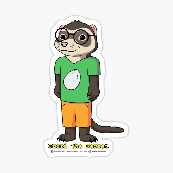 Fuzzi the Ferret Sticker