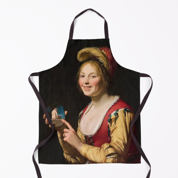 Item preview, Smiling Girl, a Courtesan, Holding an Obscene Image - Gerard van Honthorst designed and sold by brushandframes.