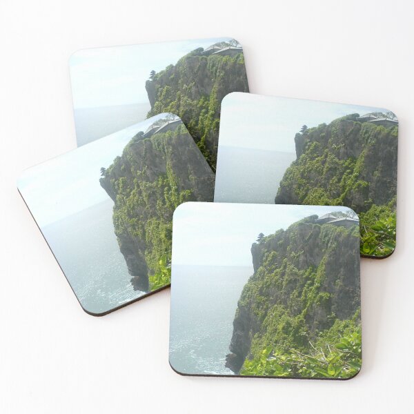 Item preview, natural landscape ocean, waves, mountains with greenery above them blue sky designed and sold by nataliavavilina.