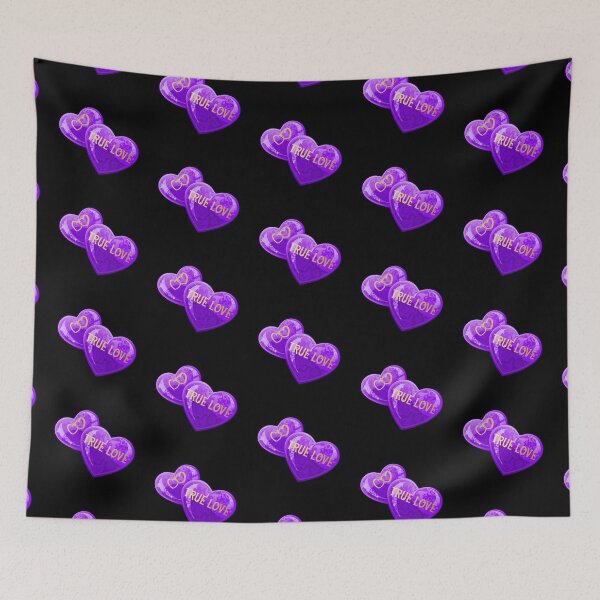 Item preview, True Love Heart Gems (Purple on Black) designed and sold by PawsitiveMum.